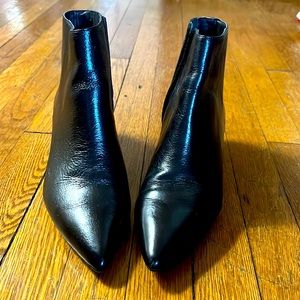 Beautiful Leathe Calvin Klein Leather Wedge Heel Booties